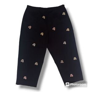 Goodclothes Petites Embroidered Flip Flop Crop Pant-Size 4P-Side Zip-Novelty